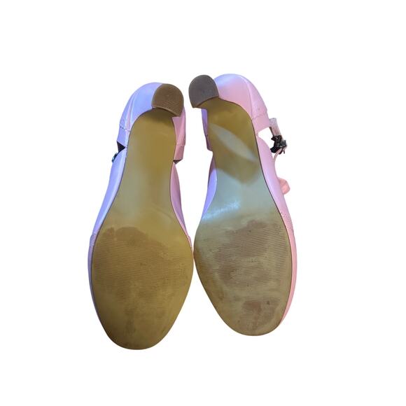 Women 11 Pinup Pin-Up Couture Flapper Pink T-Strap Kitten Heels Pumps Retro - Picture 8 of 10